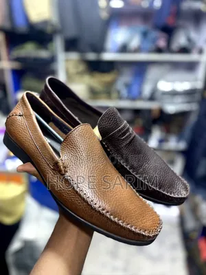 Pebbled Leather Penny Loafers