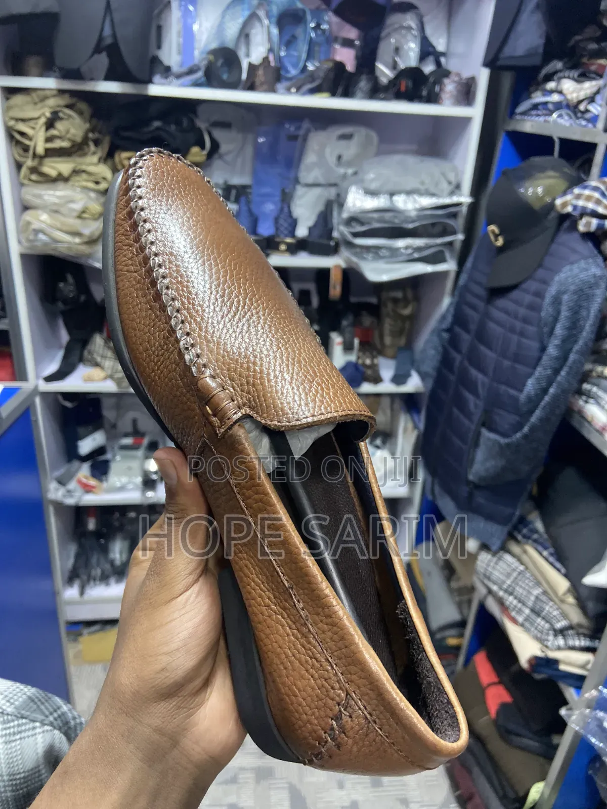 Pebbled Leather Penny Loafers