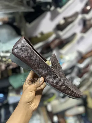 Pebbled Leather Penny Loafers