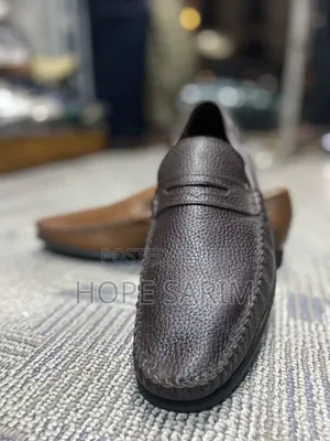 Pebbled Leather Penny Loafers