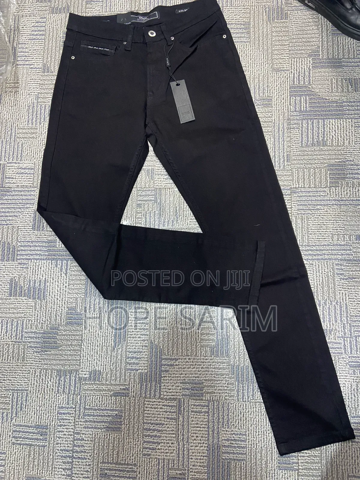 Crux Premium Slim-Fit Jet Black Jeans: