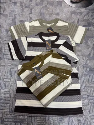 ASN Fashion Textured Waffle-Knit Striped Tee