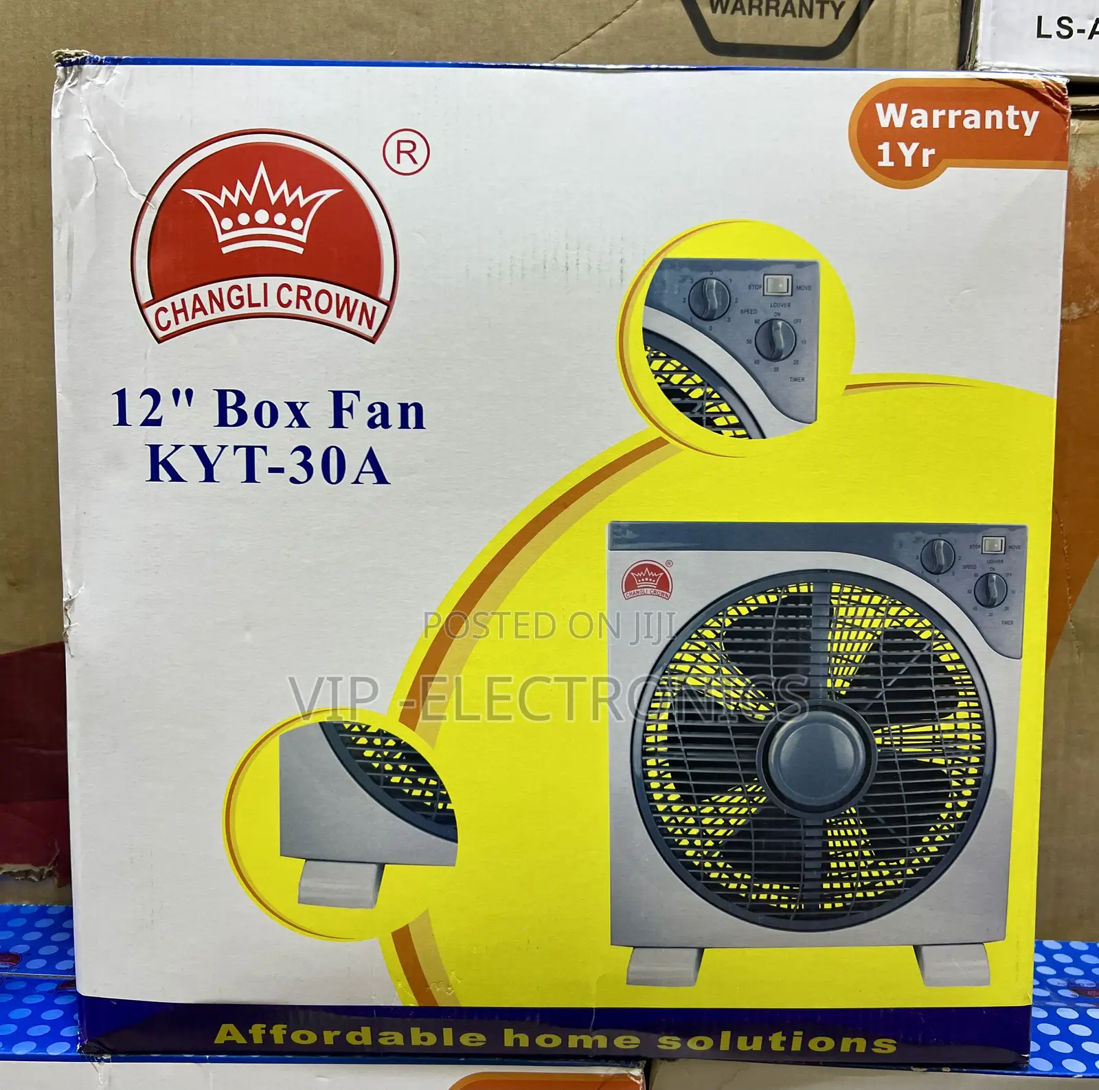 Changli Crown Box Fan 12 Inch– KYT-30A | 3 Pack