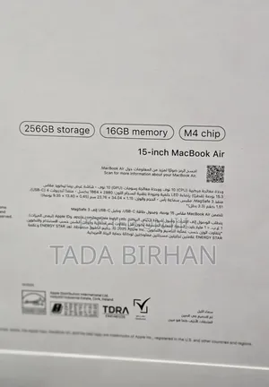 New Laptop Apple MacBook Air 2025 M4 16GB Apple M4 SSD 256GB