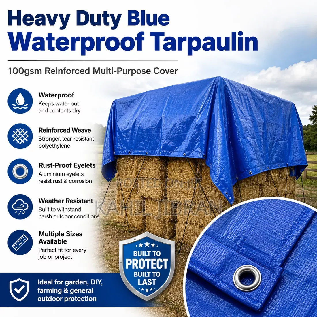 ቀለበት ሸራ Trapulin Blue Waterproof