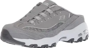 Skechers d'Lites Grey Slip-on Mule Sneakers - Air-Cooled Memory Foam