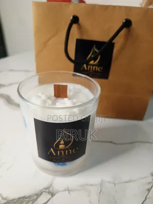 Handmade Luxury Glass Candle (ሻማ)| Wooden Wick | Elegant Home Decor