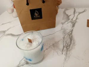 Handmade Luxury Glass Candle (ሻማ)| Wooden Wick | Elegant Home Decor