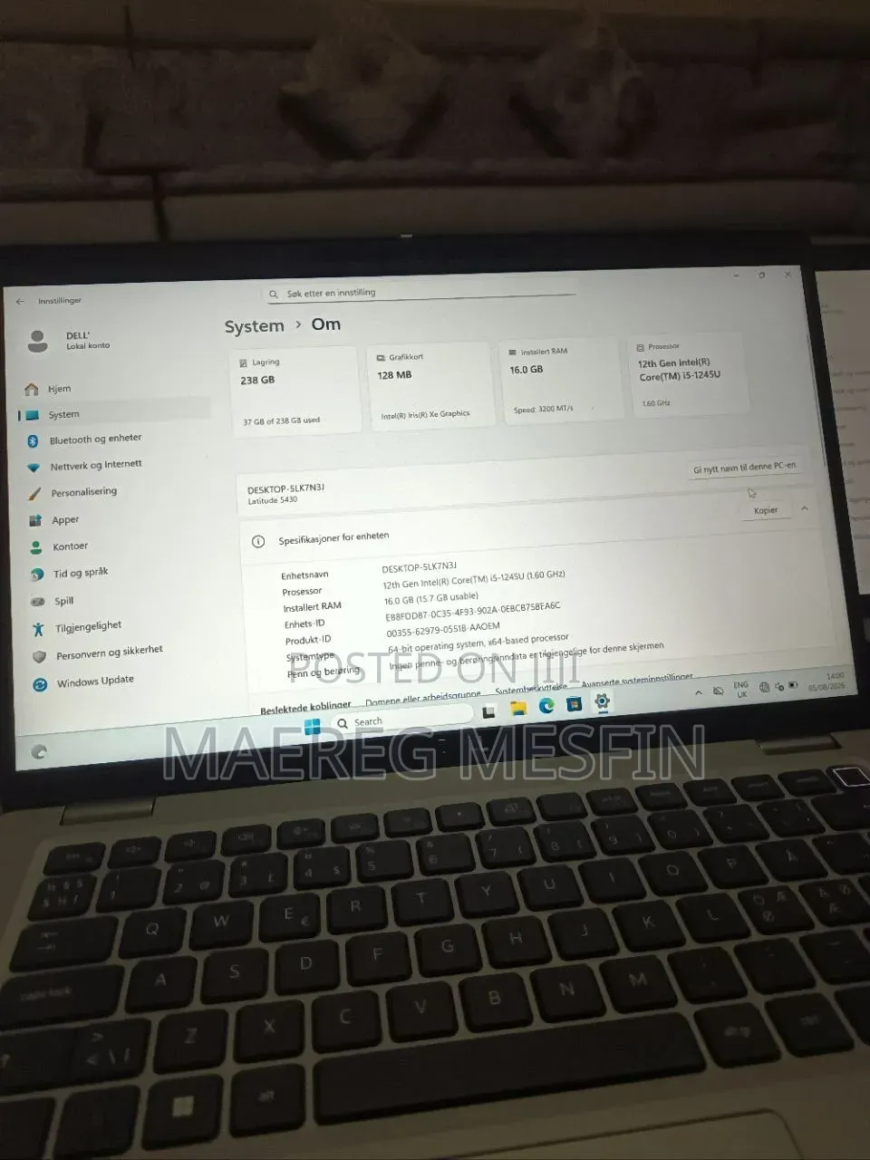 New Laptop Dell Latitude 5430 16GB Intel Core i5 SSD 256GB