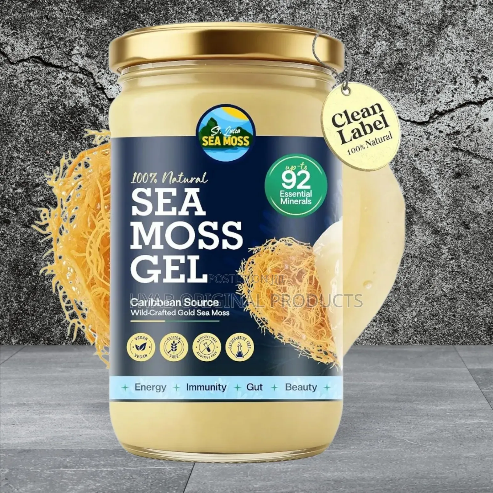 Sea Moss Gel Wildcrafted Caribbean SeaMoss100%Natural Vegan Superfood