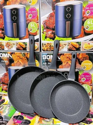 Momcoc 3pcs ኳሊቲ የሴራሚክ መጥበሻወች Frying Pan Set /Free Delivery