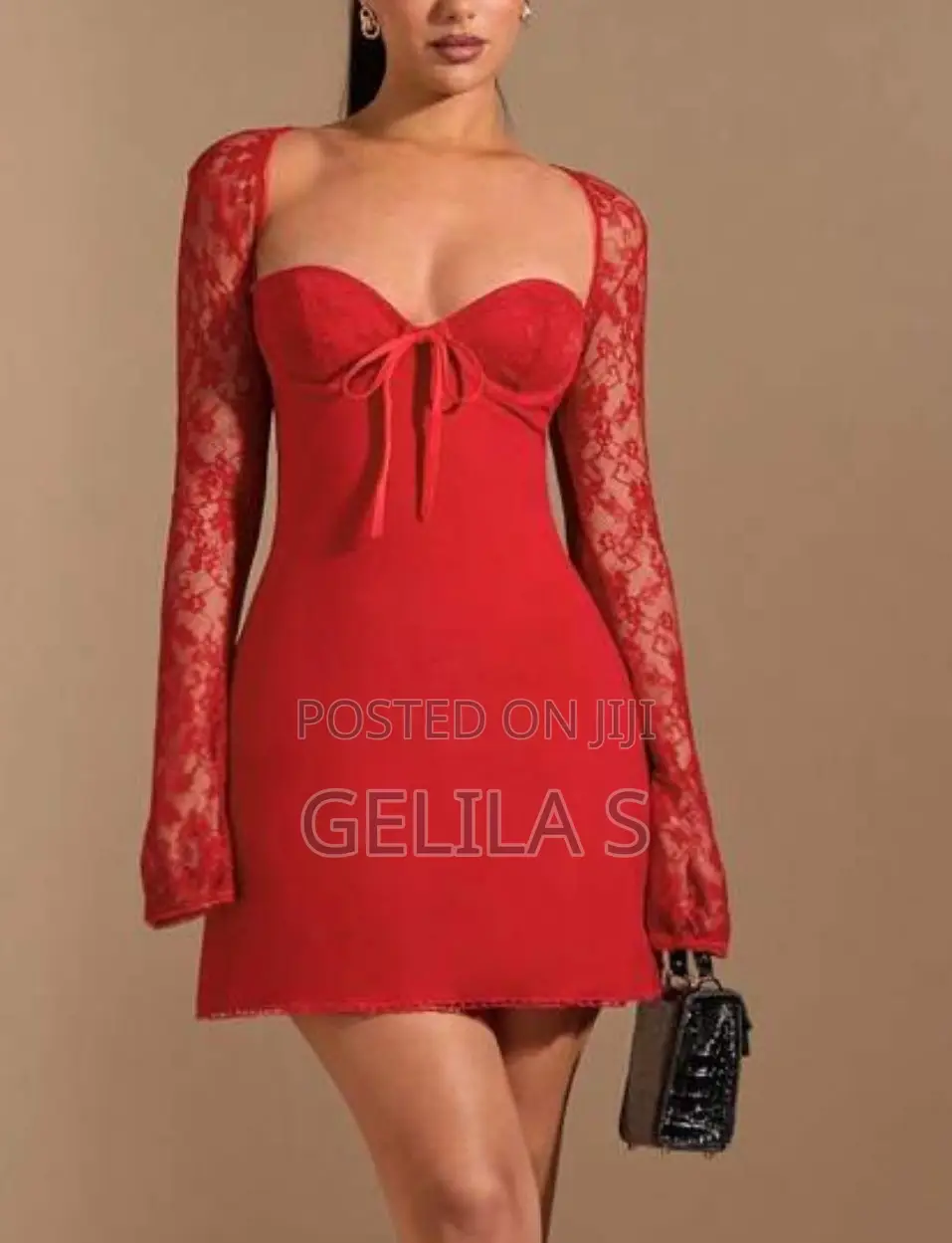 Long Sleeve Lace Color-Block Crew Neck Dress,Date, Casual Outfit