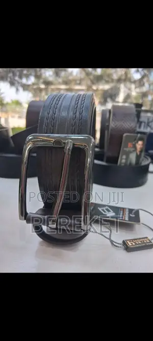 Men's Executive Dark Brown Leather Belt – Single-Prong Buckle