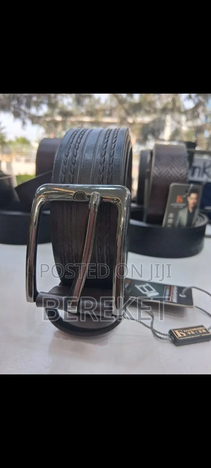 Men's Executive Dark Brown Leather Belt – Single-Prong Buckle