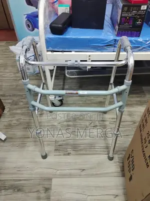 Walker=Walking Frame Has Heavy Duty Steel Construction With a Chromium