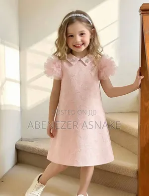 Young Girls Puffy Sleeve Elegant Dress