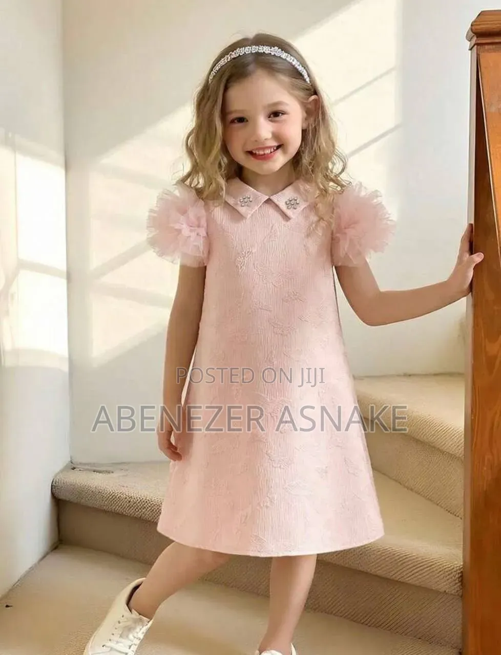 Young Girls Puffy Sleeve Elegant Dress