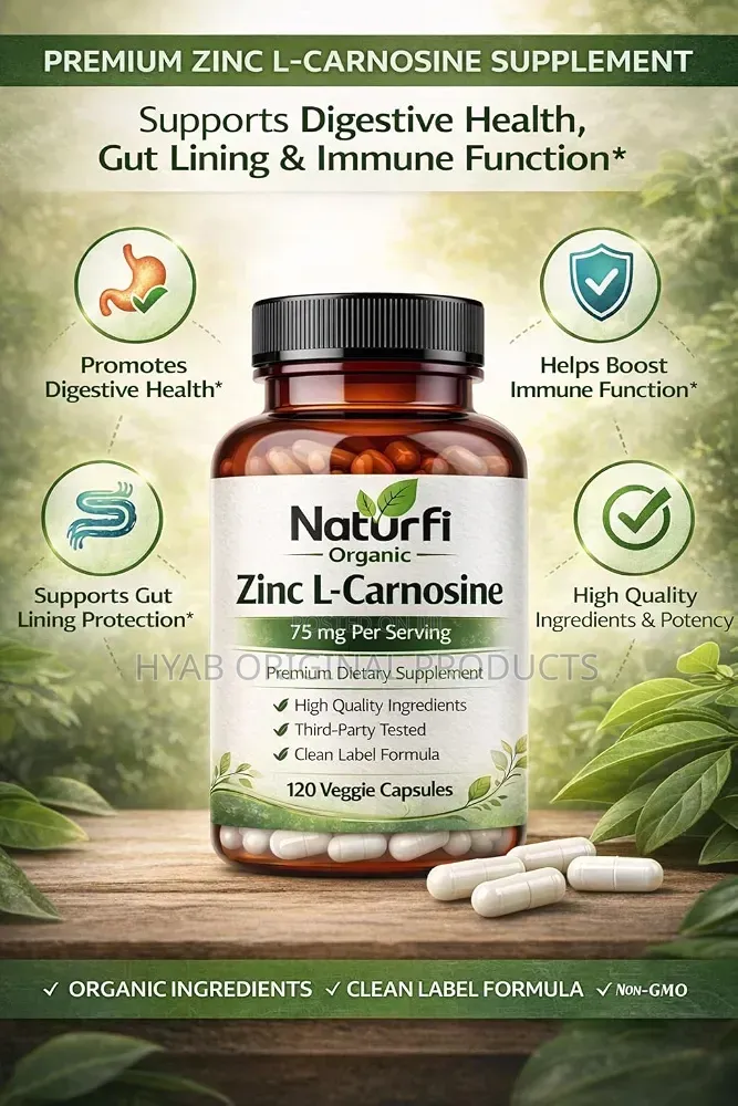 Zinc L-Carnosine Supplement 75mg Per Serving High Potency120Vegcapsule