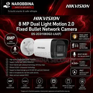 Hikvision 8MP Smart Hybrid Light Fixed Bullet Network Camera