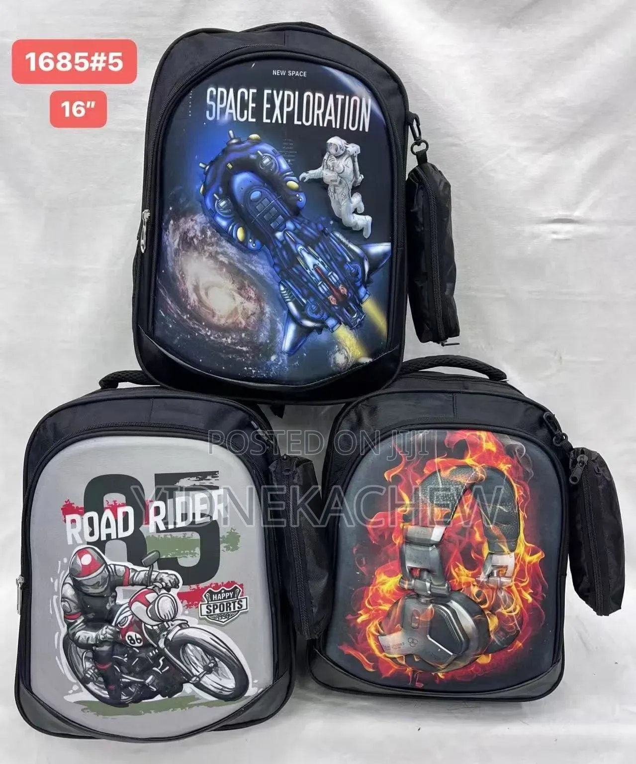 Kids School Bag 16 ኢንች 3D የትምህርት ቤት ቦርሳ