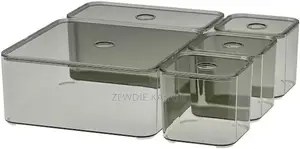 IKEA VISSLAÅN Box With Lid, Set of 5, Grey for Cosmotics