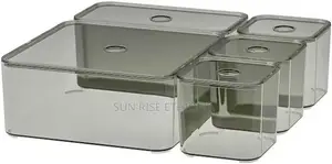IKEA VISSLAÅN Box With Lid, Set of 5, Grey for Cosmotics