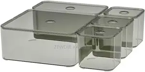 IKEA VISSLAÅN Box With Lid, Set of 5, Grey for Cosmotics