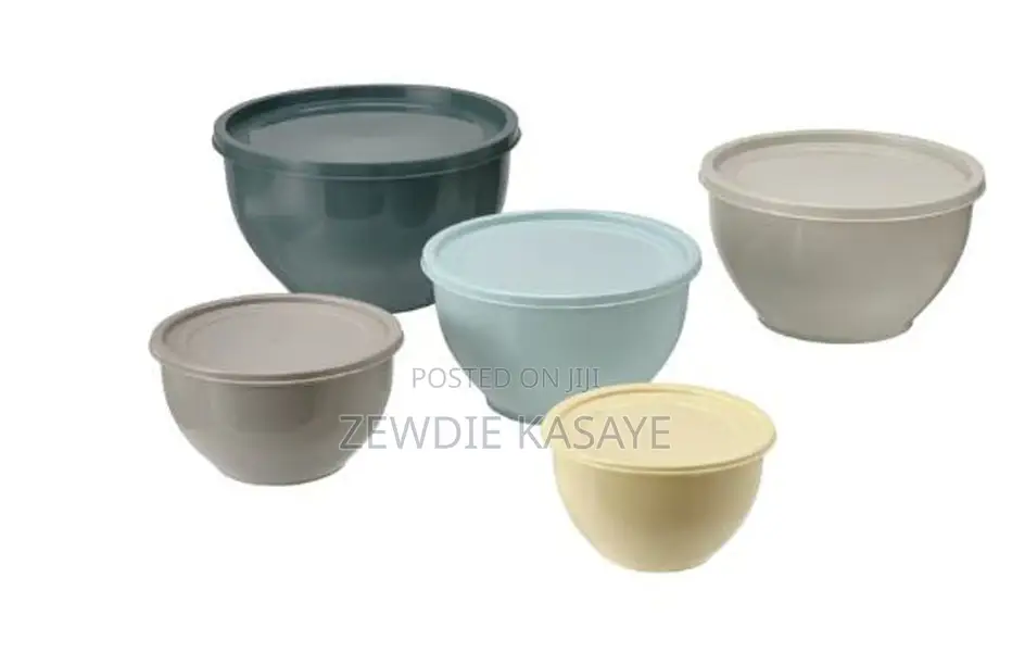 IKEA Bowl With Lid, Set of 5, Mixed Colours