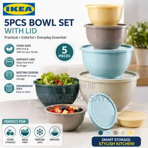 IKEA Bowl With Lid, Set of 5, Mixed Colours