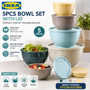 IKEA Bowl With Lid, Set of 5, Mixed Colours