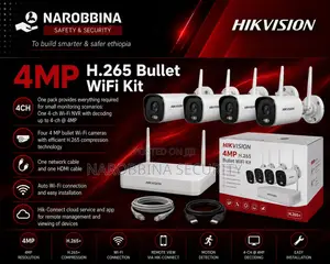 Hikvision 4MP H.265 4-Channel Bullet WiFi Security Camera Kit