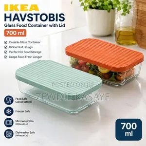 IKEA HAVSTOBIS Glass Food Container With Lid, 700 Ml