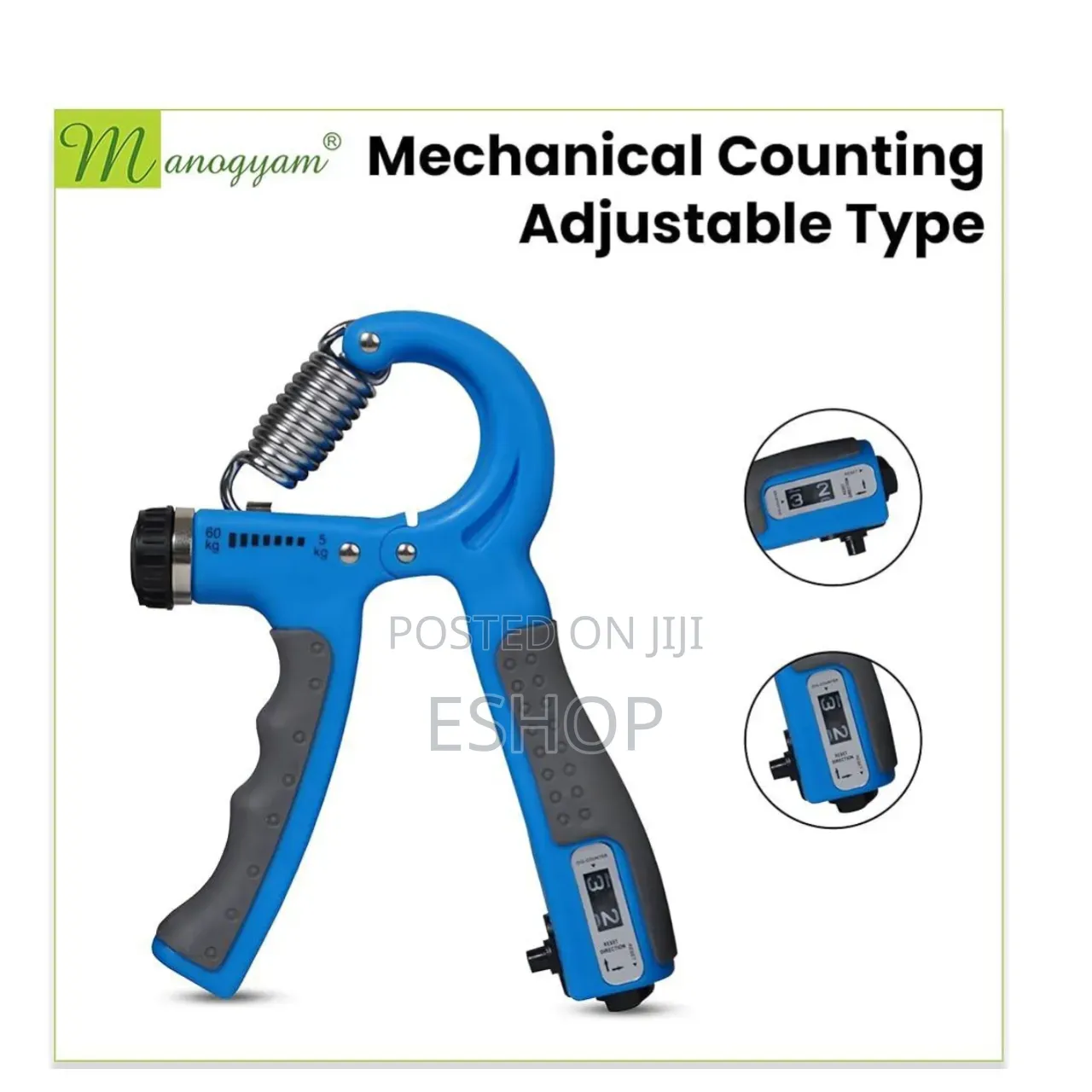 Hand Gripper With Adjustable 5-60 Kg Resistance and Mechanical Counter