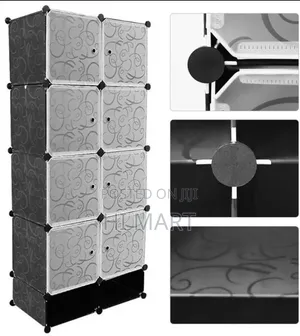 Modern Plastic and Metal Cubic Cloth Storage Cabinet