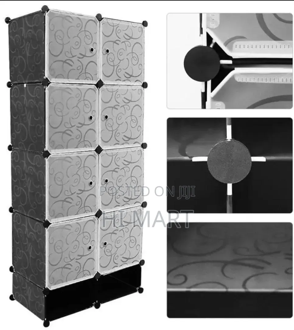 Modern Plastic and Metal Cubic Cloth Storage Cabinet
