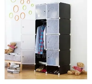 Modern Plastic and Metal Cubic Cloth Storage Cabinet