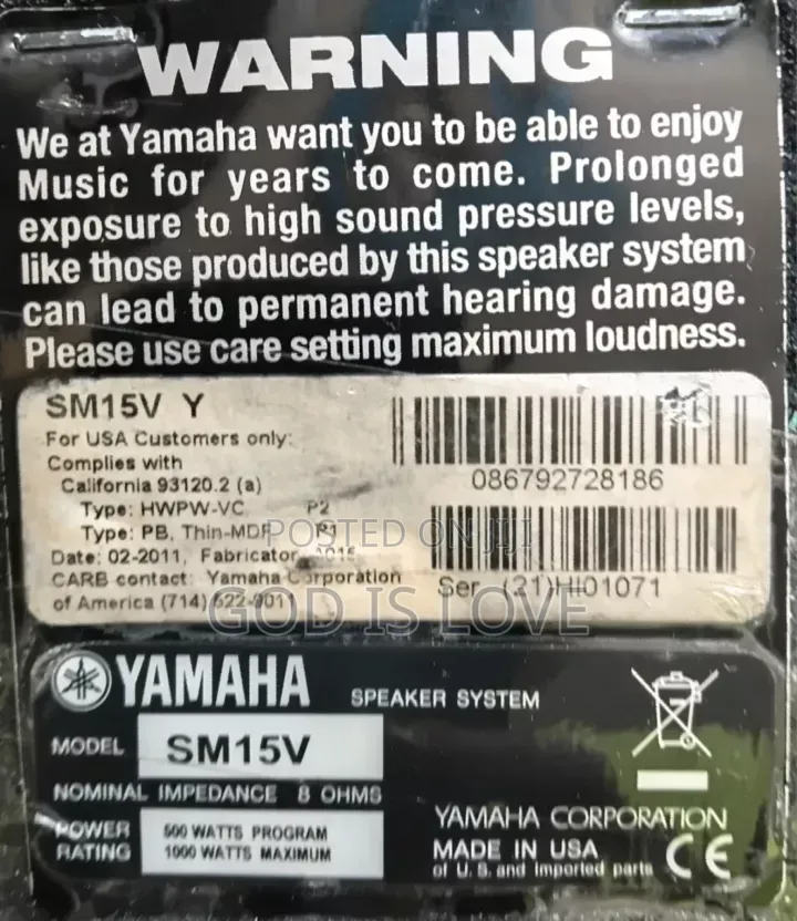 Yamaha Sm 15v Speakers