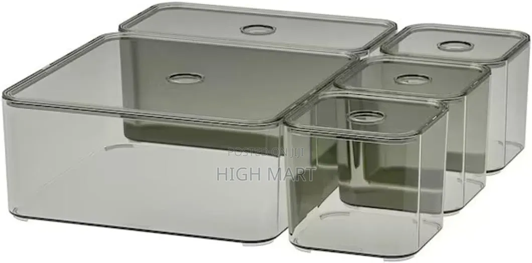 IKEA VISSLAAN Box With Lid, Set of 5 Grey
