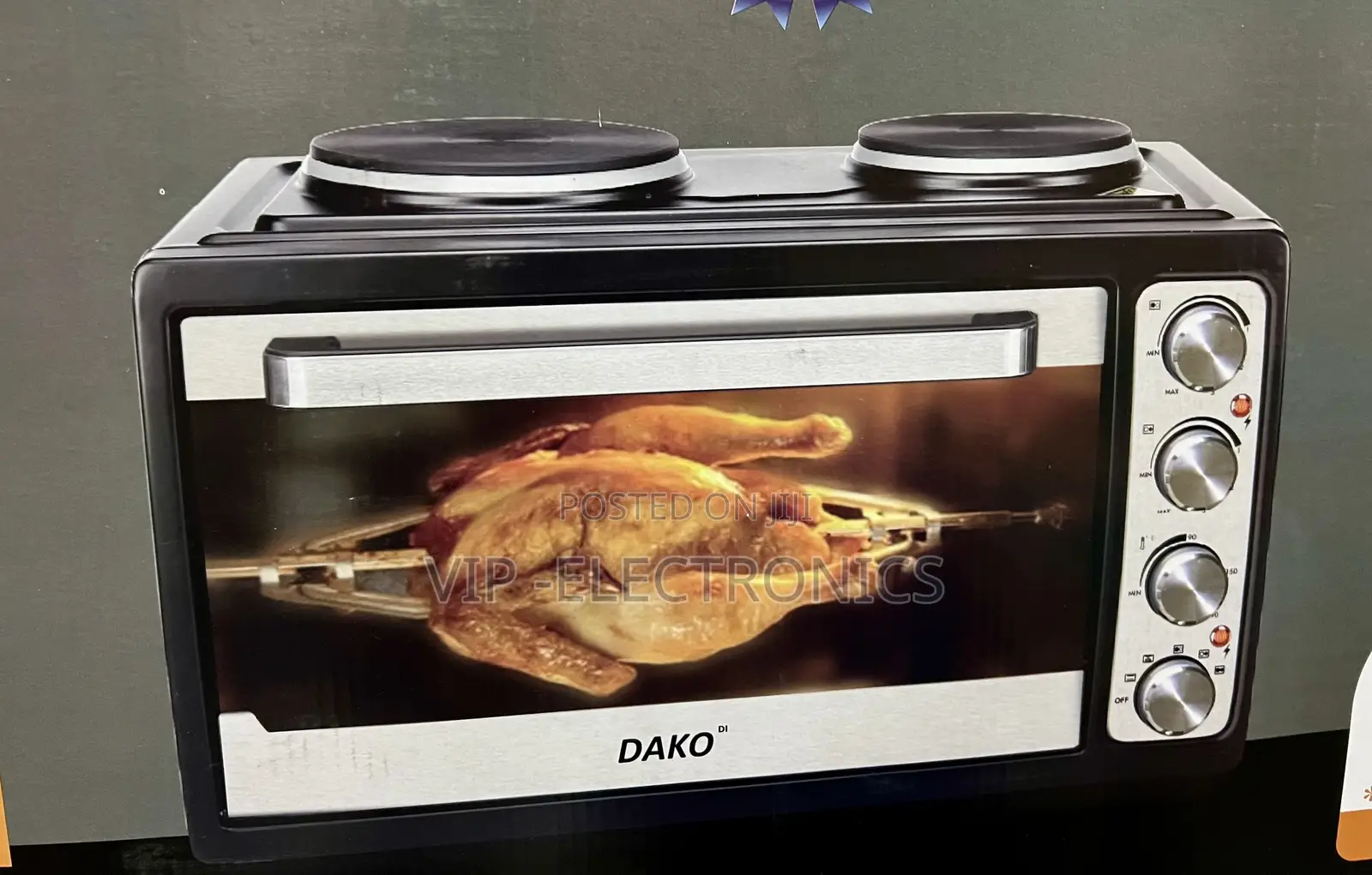 DAKO Mini Oven 45L Electric Oven With Double Hot Plates – 3200W