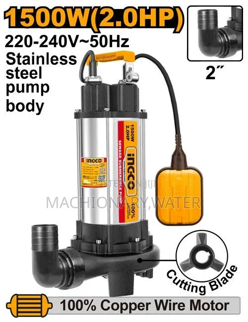 Ingco Sewage Submersible(የቆሻሻ ውሀ) Water Pump 2hp