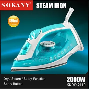 Sokany Iron Electric 2000W High Power Steamer Iron ሶካኒ ስቲም ካዉያ