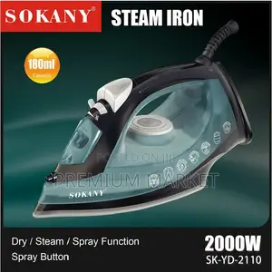 Sokany Iron Electric 2000W High Power Steamer Iron ሶካኒ ስቲም ካዉያ