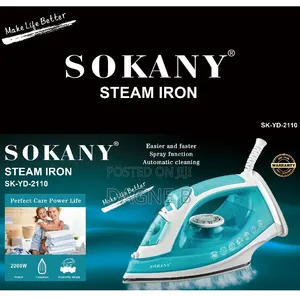 Sokany Iron Electric 2000W High Power Steamer Iron ሶካኒ ስቲም ካዉያ