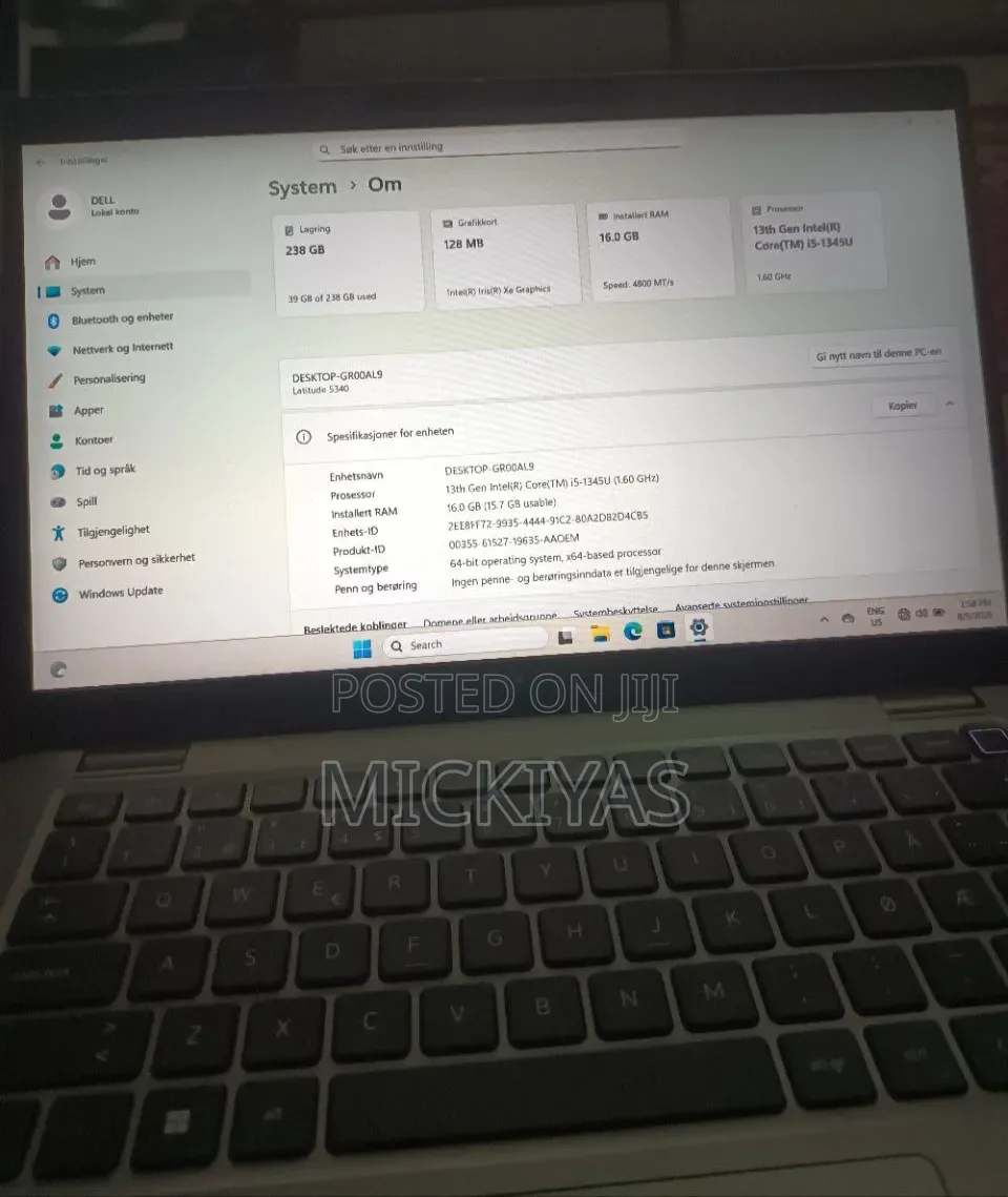New Laptop Dell Latitude 5340 16GB Intel Core i5 SSD 256GB