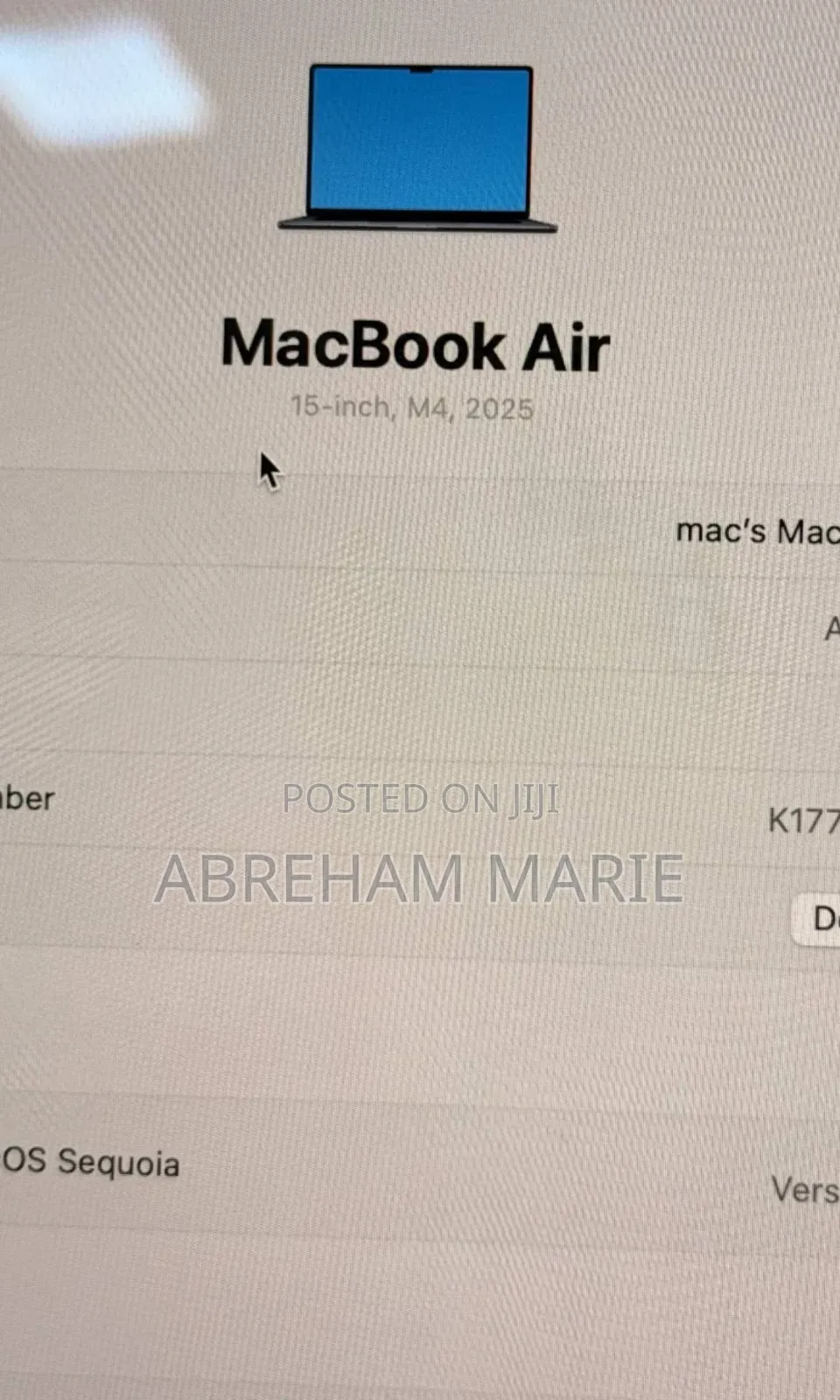 New Laptop Apple MacBook Air 16GB Apple M4 SSD 256GB