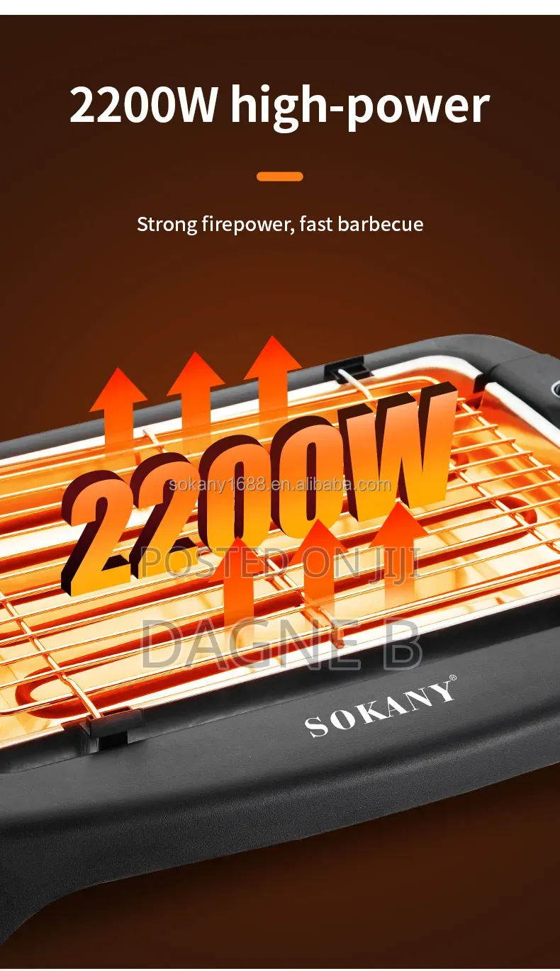 Sokany Electric Grill Non-Stick Coating ሶካኒ ኤልክትሪክ ግሪል መጥበሻ
