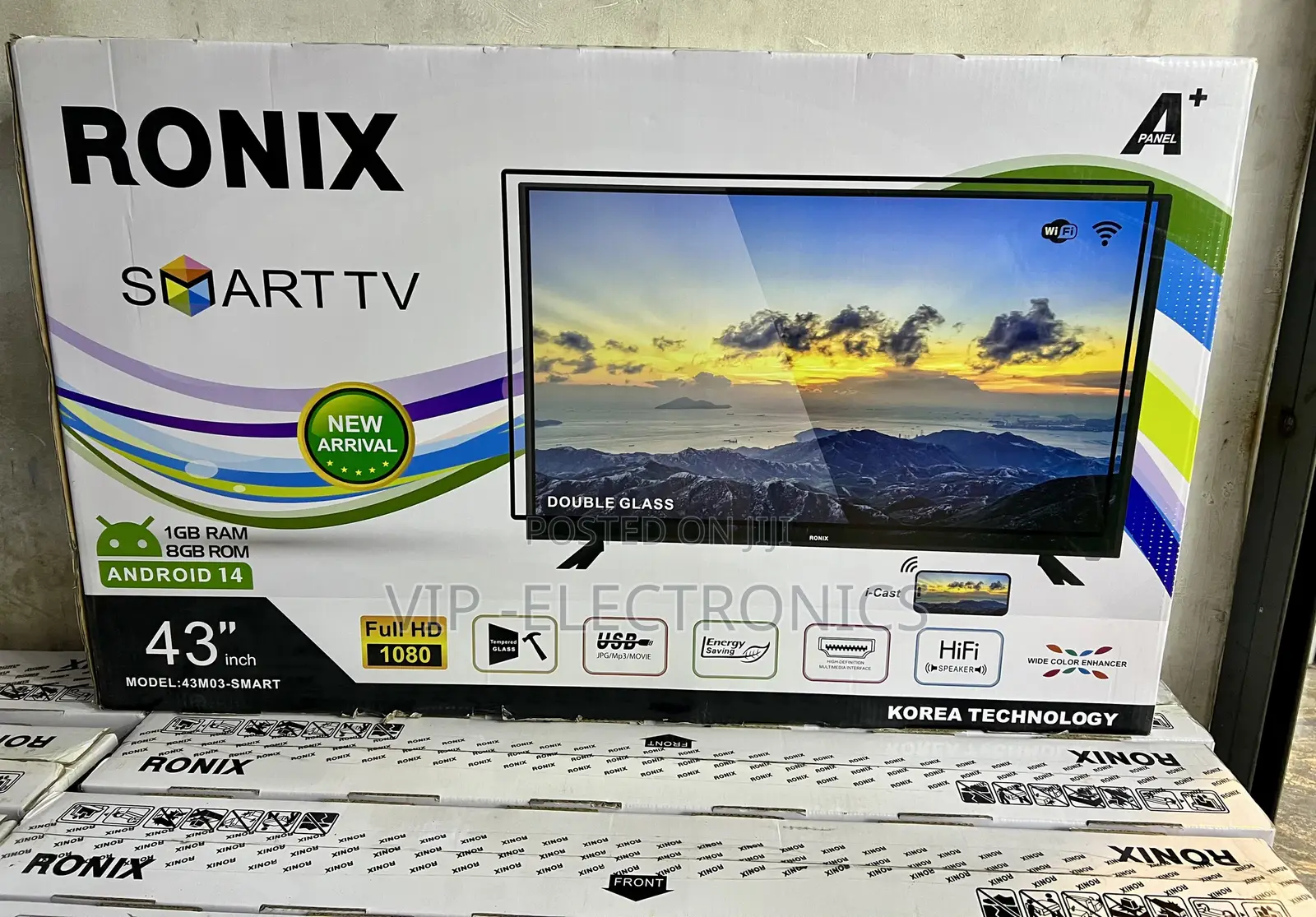 Ronix 43 Inch TV Full HD Android 14 Smart LED TV –SMART