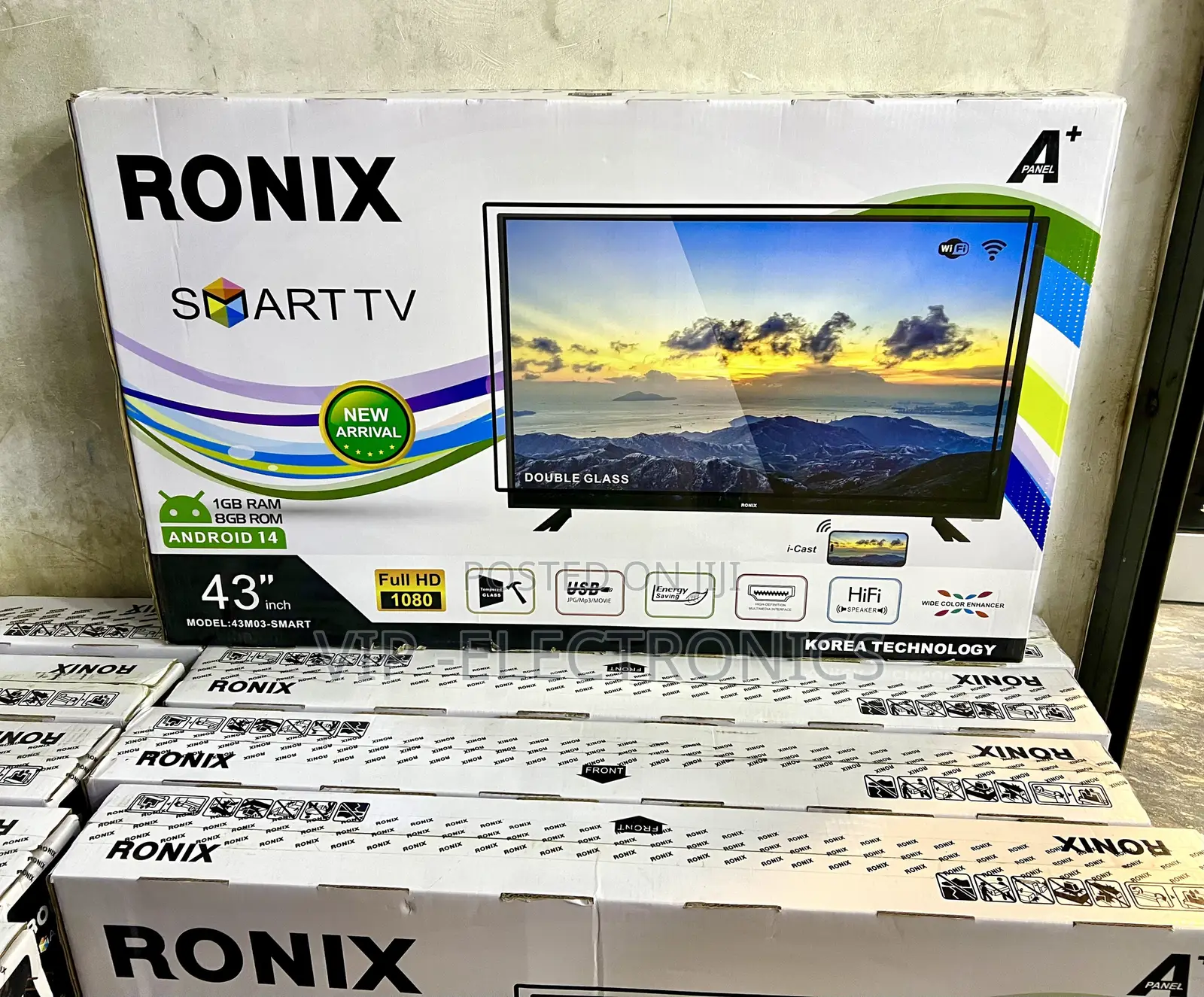 Ronix 43 Inch TV Full HD Android 14 Smart LED TV –SMART