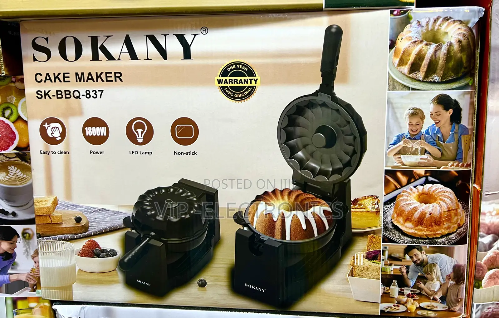 Sokany Cake Maker Designed With a 1000W Powerful Heating System