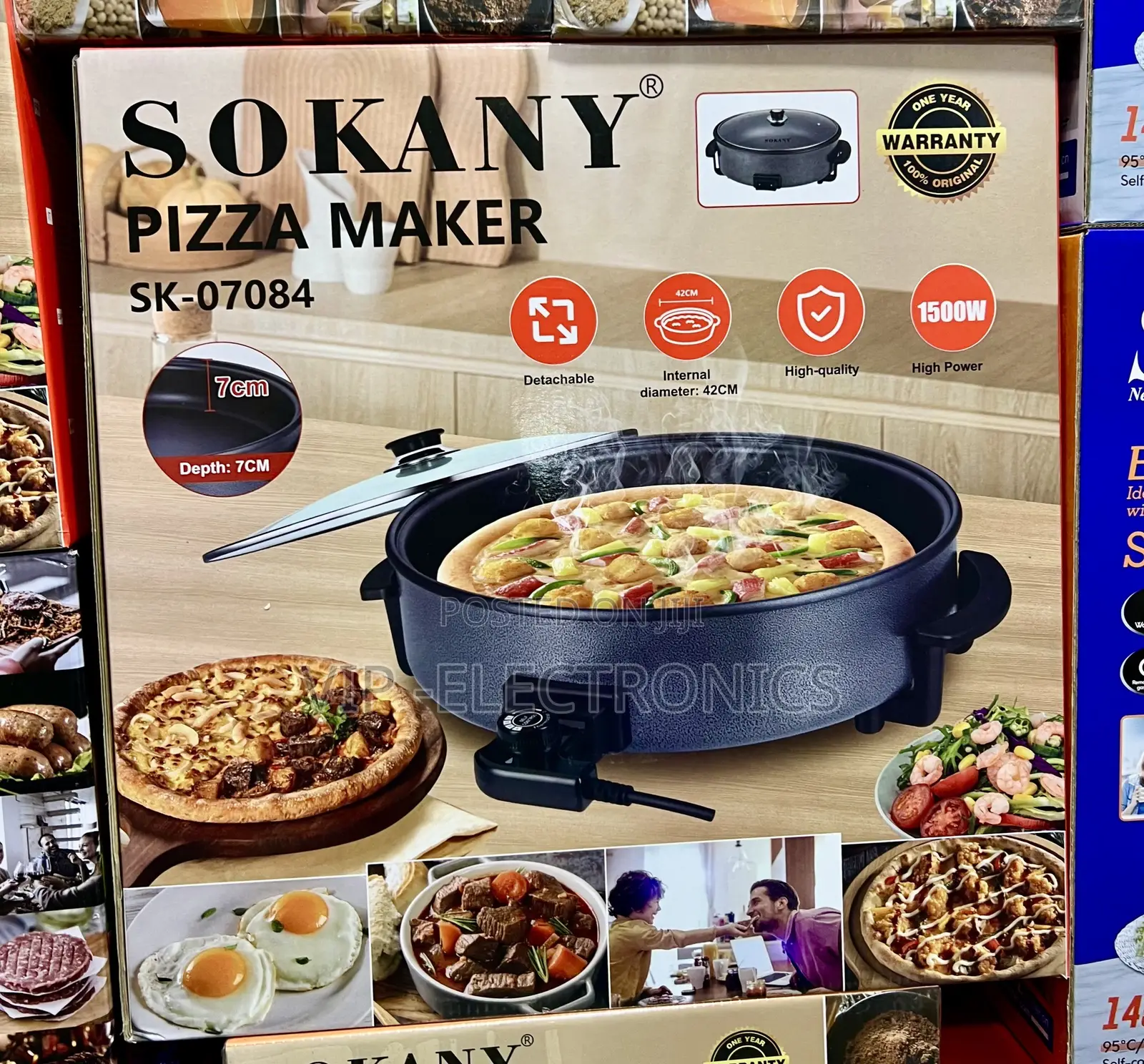 Sokany Pizza Maker Electric Skillet 1500W – SK-07084